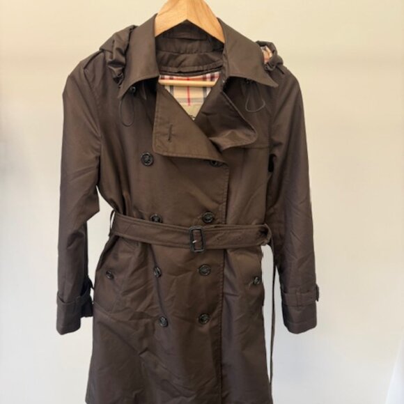 BURBERRY TRENCH  COAT WOMEN BROWN COLOR size 2P - Picture 1 of 8